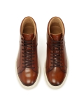 Brown high-top sneakers with binding FELIKS