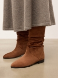 Brown boots with crinkle upper ELAINA