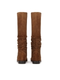 Brown boots with crinkle upper ELAINA