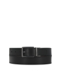 Double-sided men's natural leather belt KASPEROS