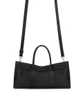 Black handbag made of soft natural leather with elongated cut KS VIORNE 