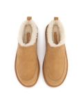 Light brown flip-flops with sheep's wool  KS NOE