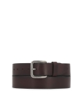 Brown men's belt with rounded buckle CONSTANTINNO