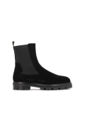 Black men's suede Chelsea boots with a solid sole KS ALCESTE