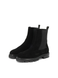 Black men's suede Chelsea boots with a solid sole KS ALCESTE