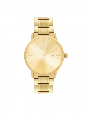 Gold-colored bracelet watch