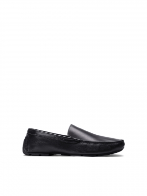Men's black moccasins