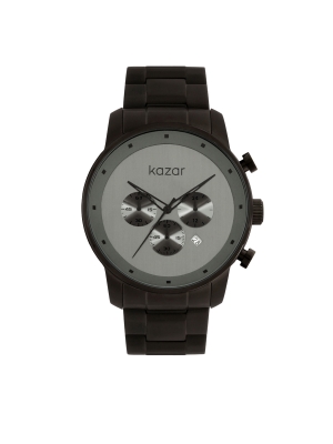 Watch with a dial in a brushed metal pattern