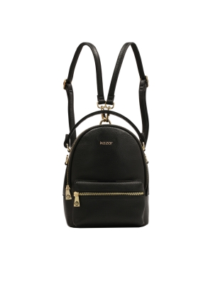 Black leather 2-in-1 backpack