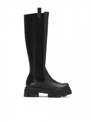 Ladies' black high boots
