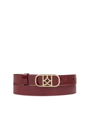 Patent burgundy belt