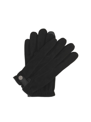 Black suede gloves with touchscreen functionality