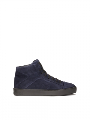 Navy blue sneakers with high lace-up upper