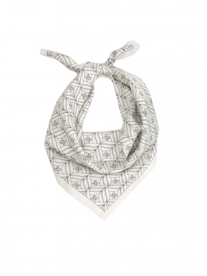 Cream silk scarf with three-dimensional pattern