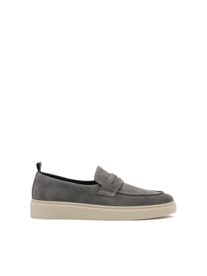 Suede sneakers with slip-on upper