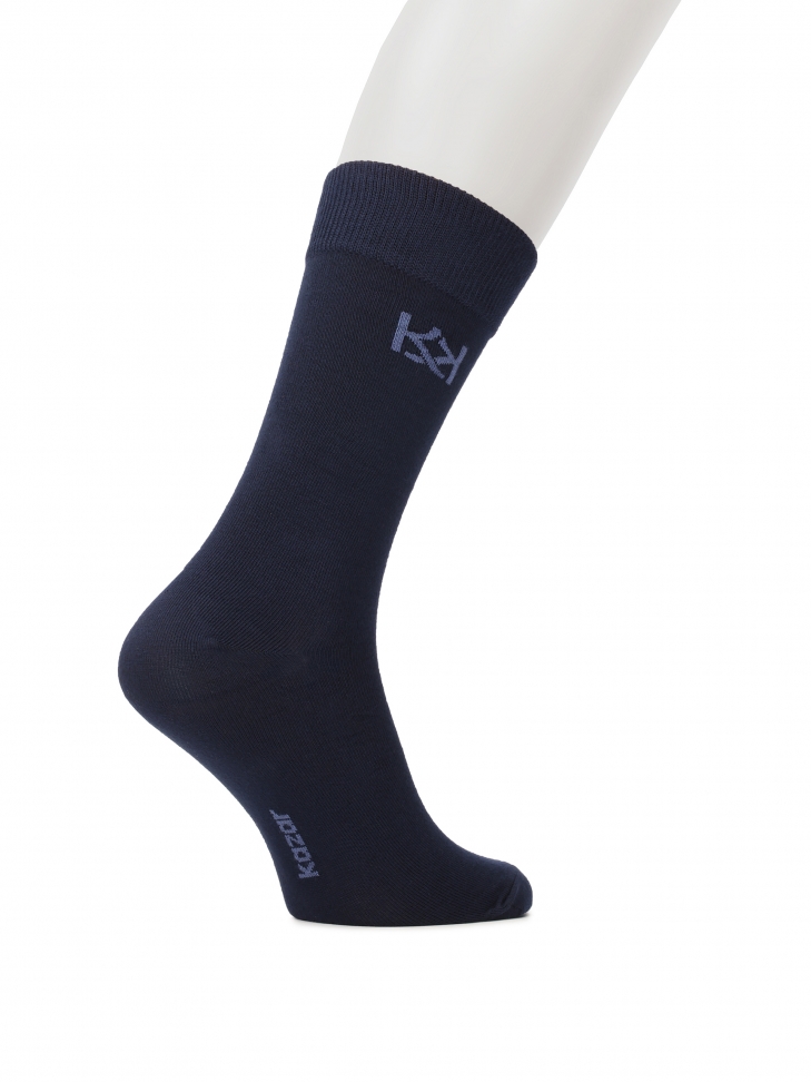Long navy blue socks with bamboo viscose PALLAS