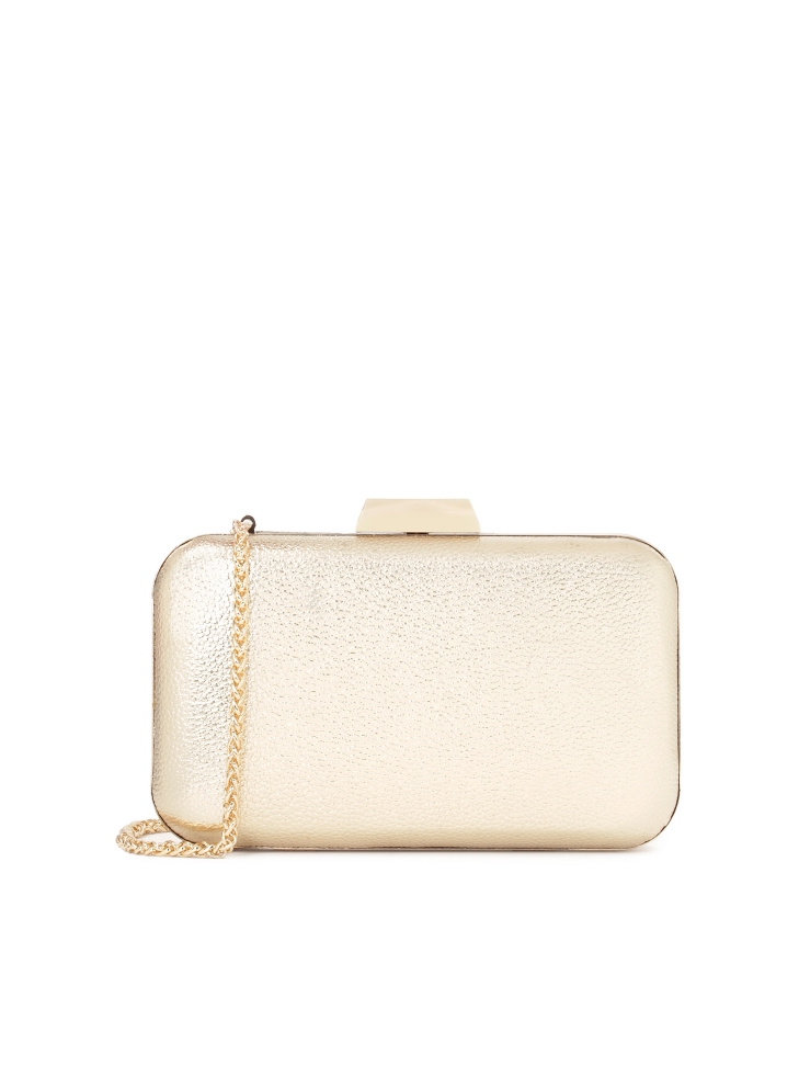 Gold stiff pouch box bag LOUISE