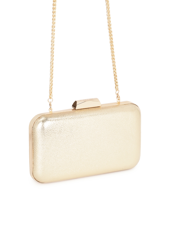 Gold stiff pouch box bag LOUISE