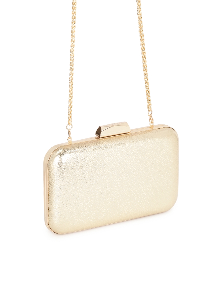 Gold stiff pouch box bag LOUISE