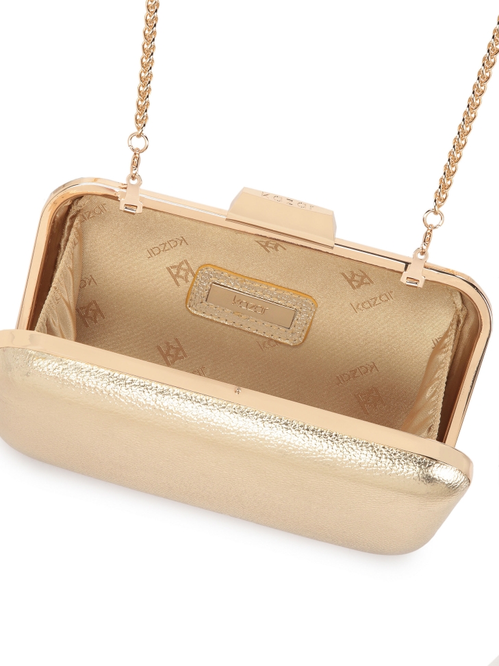 Gold stiff pouch box bag LOUISE