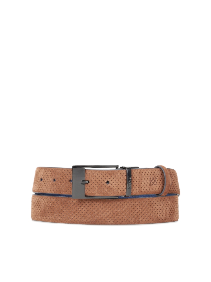 Men's navy blue and brown reversible belt GABRIELOS