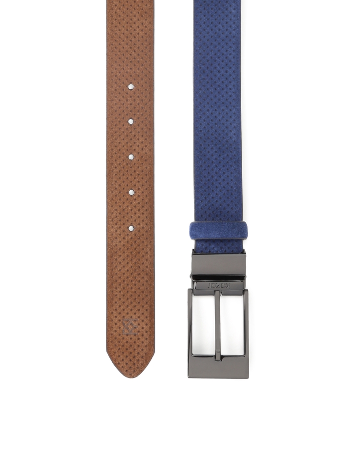 Men's navy blue and brown reversible belt GABRIELOS