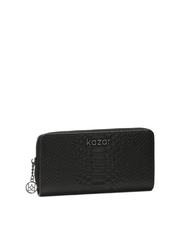 Women's embossed leather wallet with zippered closure  ROLETTE