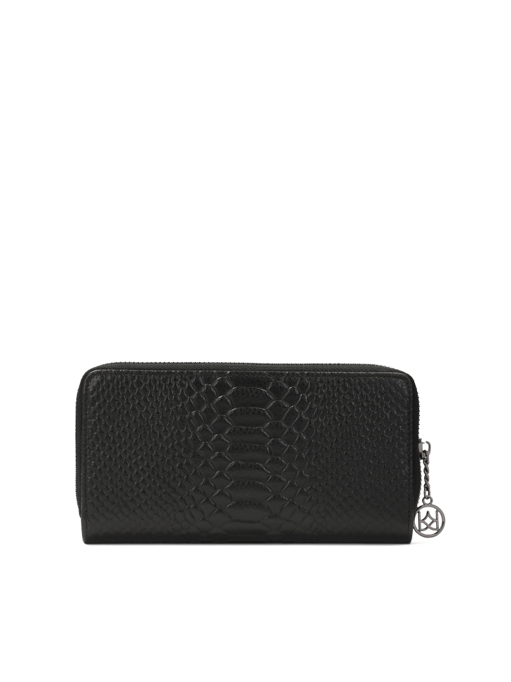 Women's embossed leather wallet with zippered closure  ROLETTE