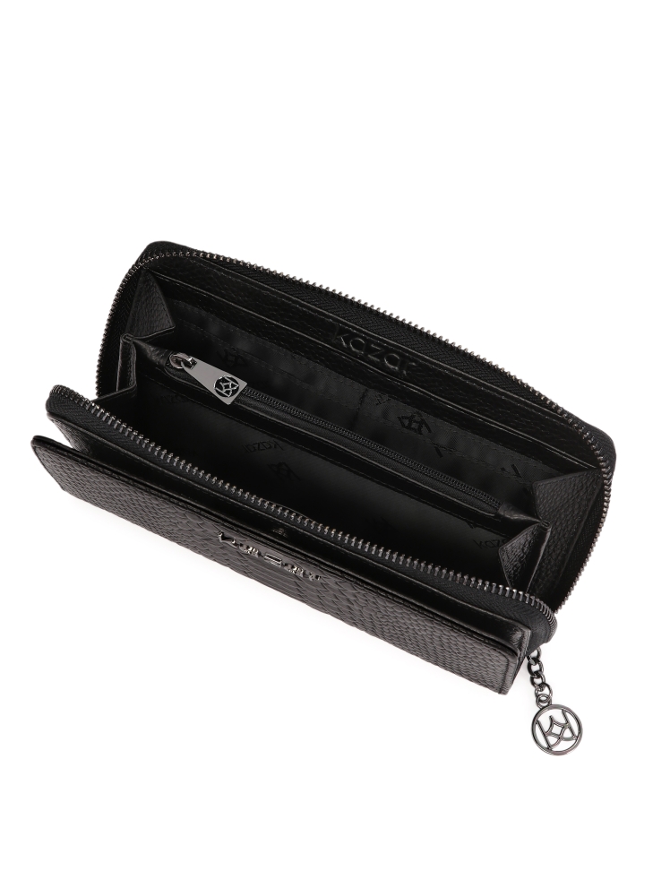 Women's embossed leather wallet with zippered closure  ROLETTE