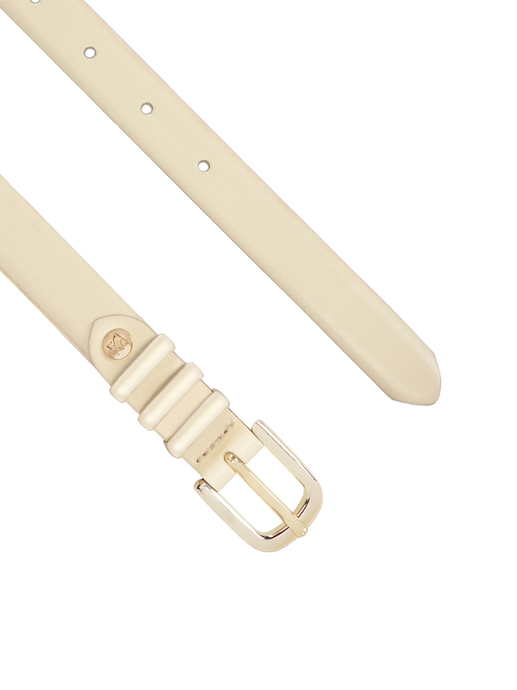 Slim leather belt in cream color VITRA