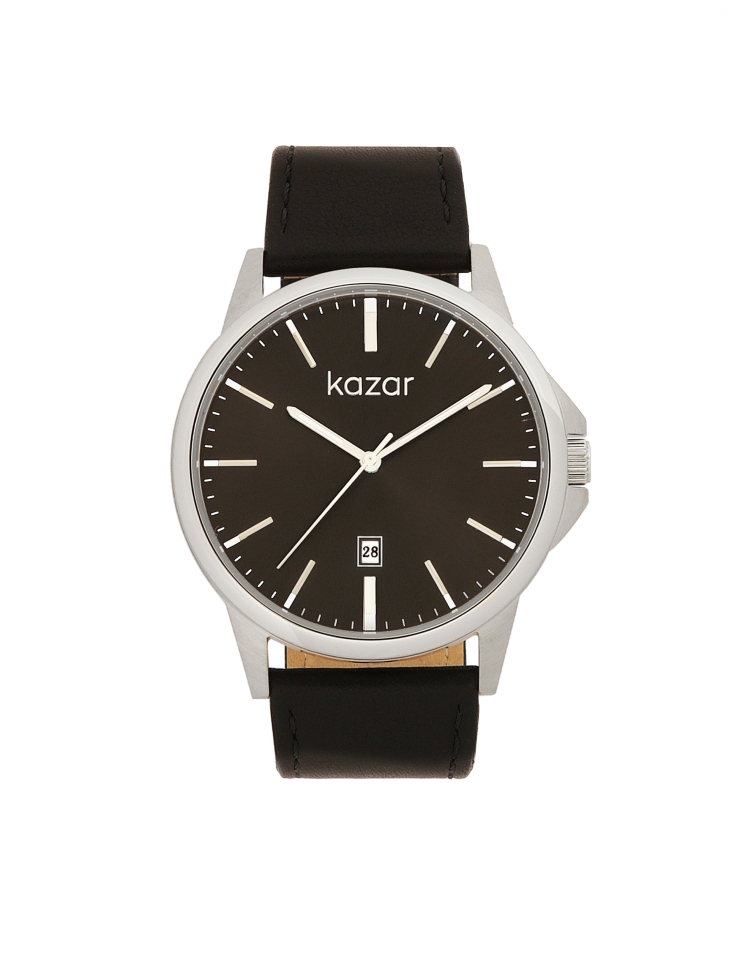 Timeless watch on a leather black strap HERITAGE ELEGANCE