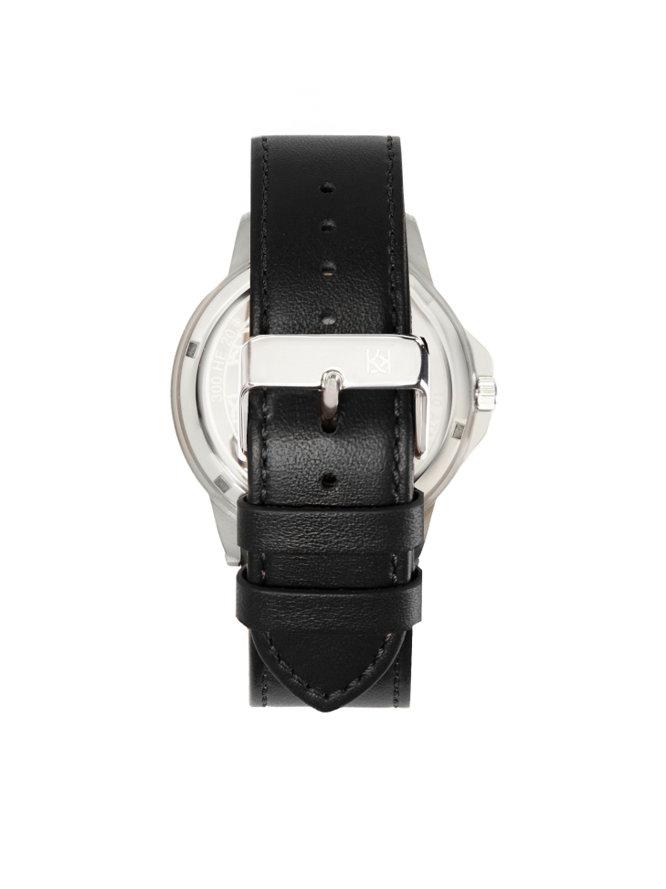 Timeless watch on a leather black strap HERITAGE ELEGANCE