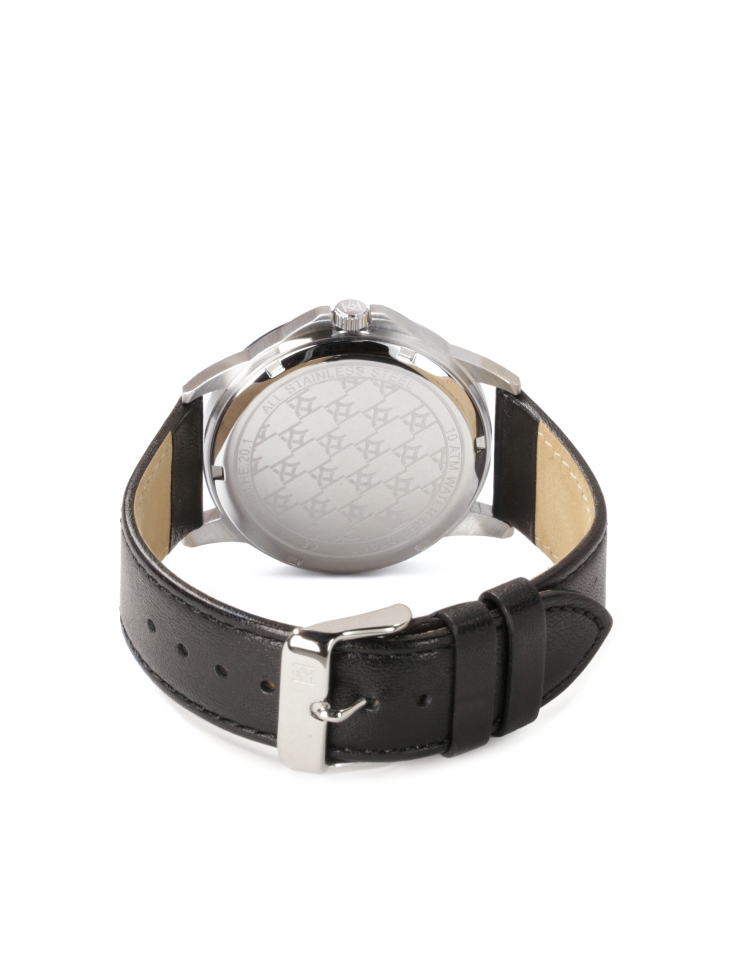 Timeless watch on a leather black strap HERITAGE ELEGANCE