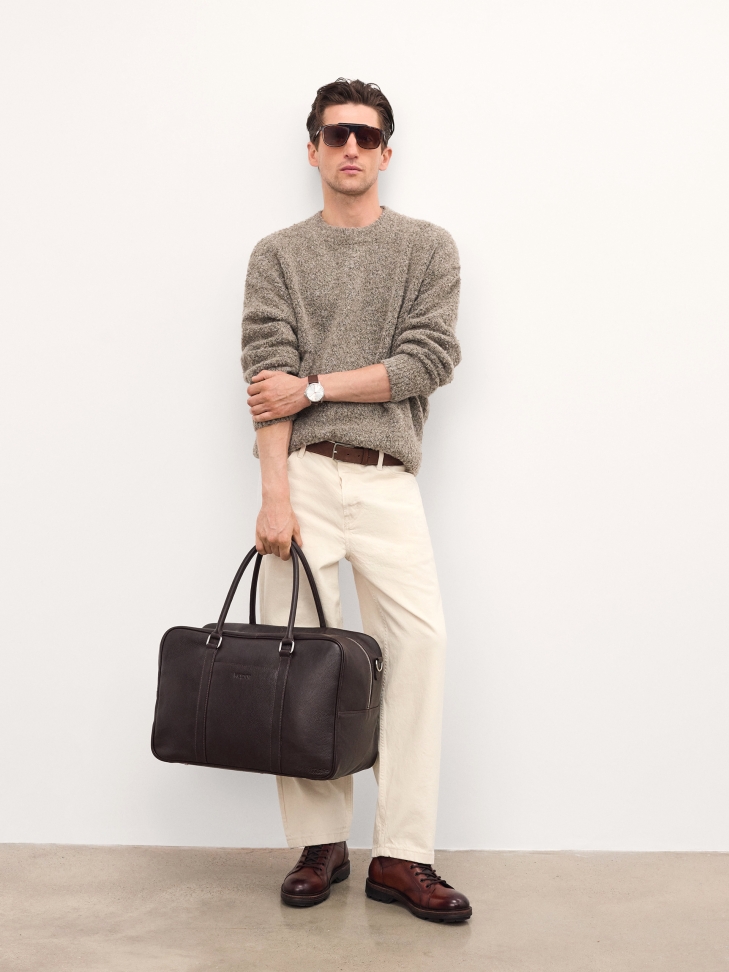 Minimalist watch with brown strap HERITAGE ELEGANCE