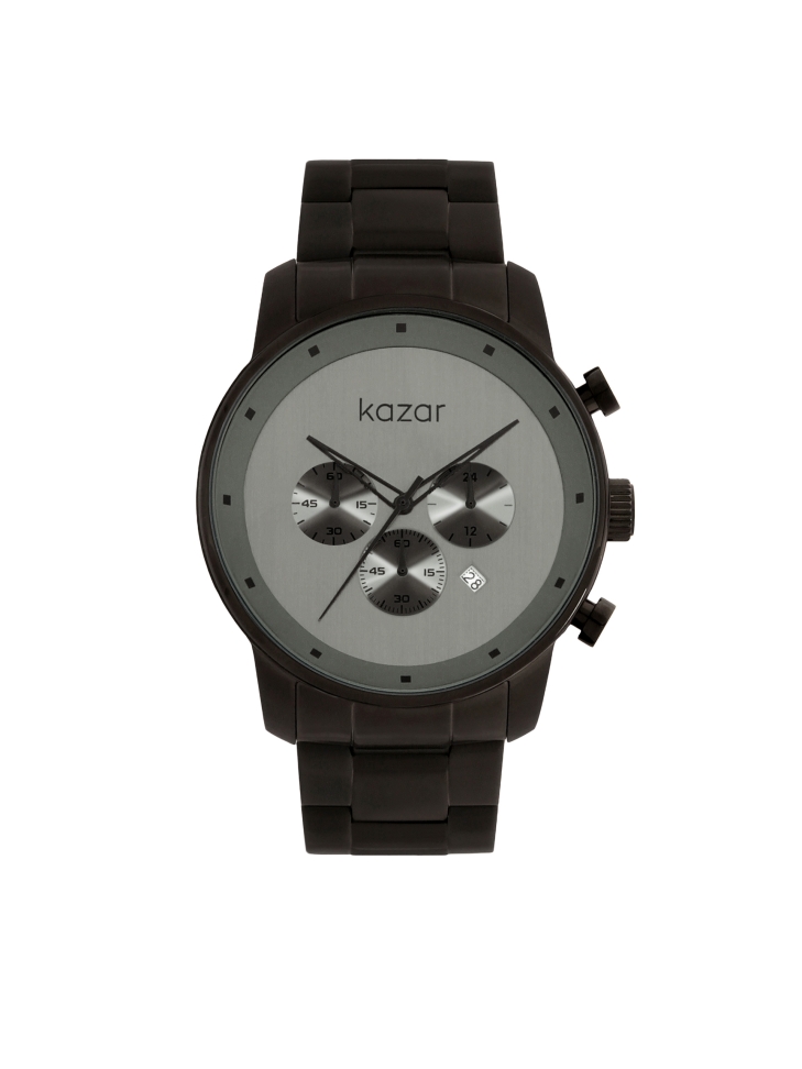 Watch with a dial in a brushed metal pattern MODERN FUSION