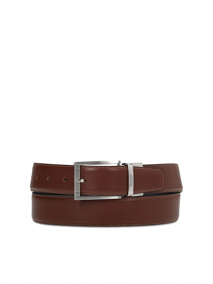 Men’s brown and navy blue reversible belt TIGAR