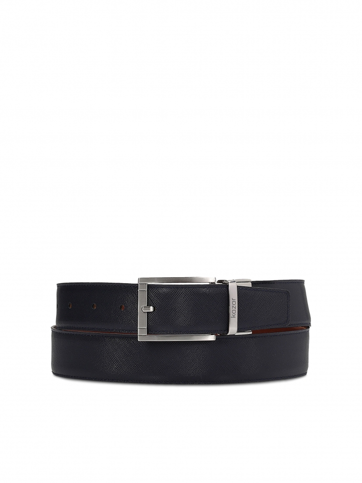 Men’s brown and navy blue reversible belt TIGAR