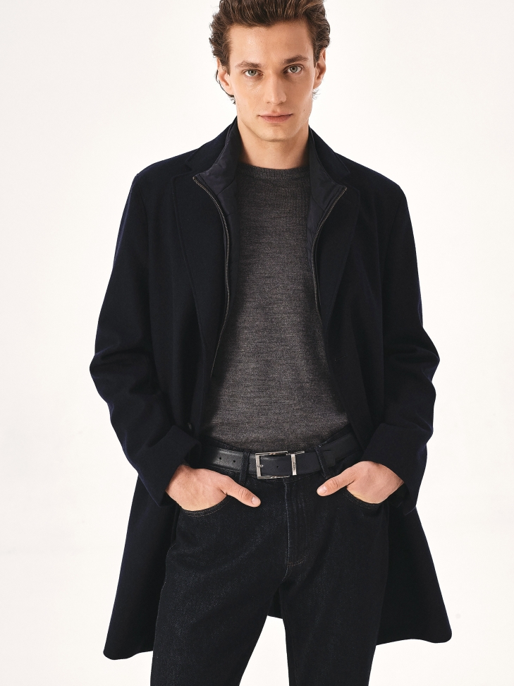 Men’s brown and navy blue reversible belt TIGAR