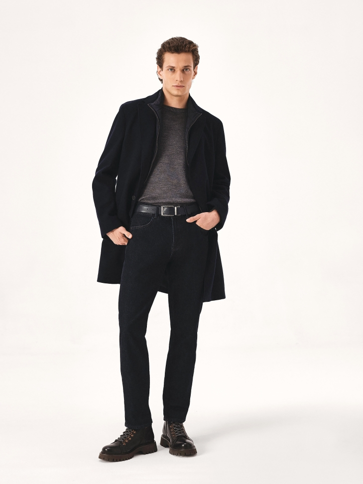 Men’s brown and navy blue reversible belt TIGAR