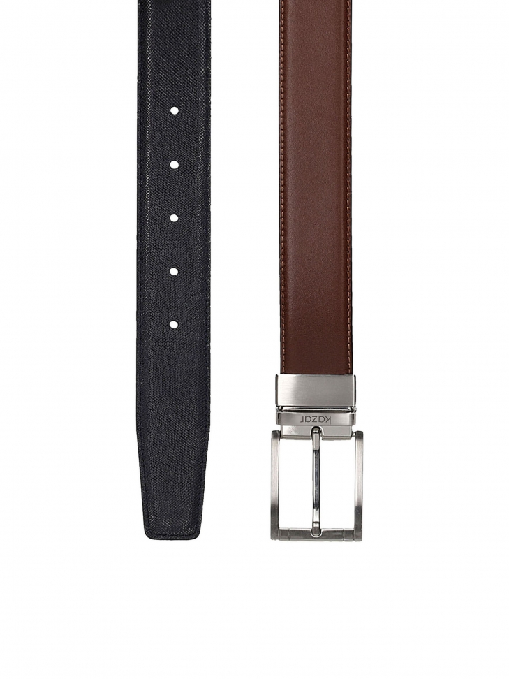 Men’s brown and navy blue reversible belt TIGAR