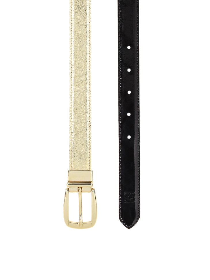 Ladies' golden and black reversible belt MILL