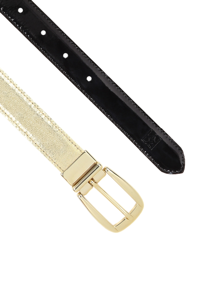 Ladies' golden and black reversible belt MILL