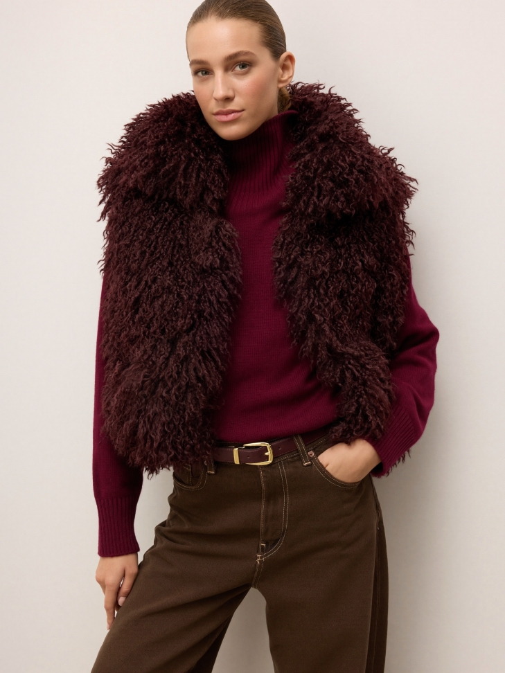 Double-sided women's leather belt with gold details MILL