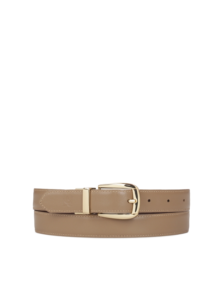 Double-sided narrow dress belt with classic buckle  MILL