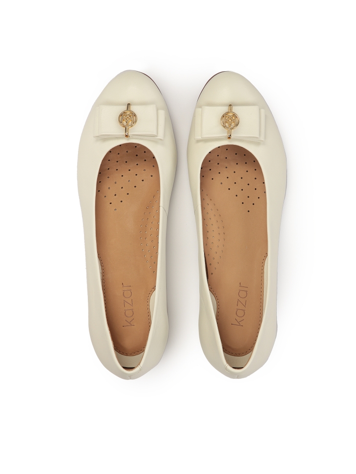 Leather ballerinas with comfort insole NANCY