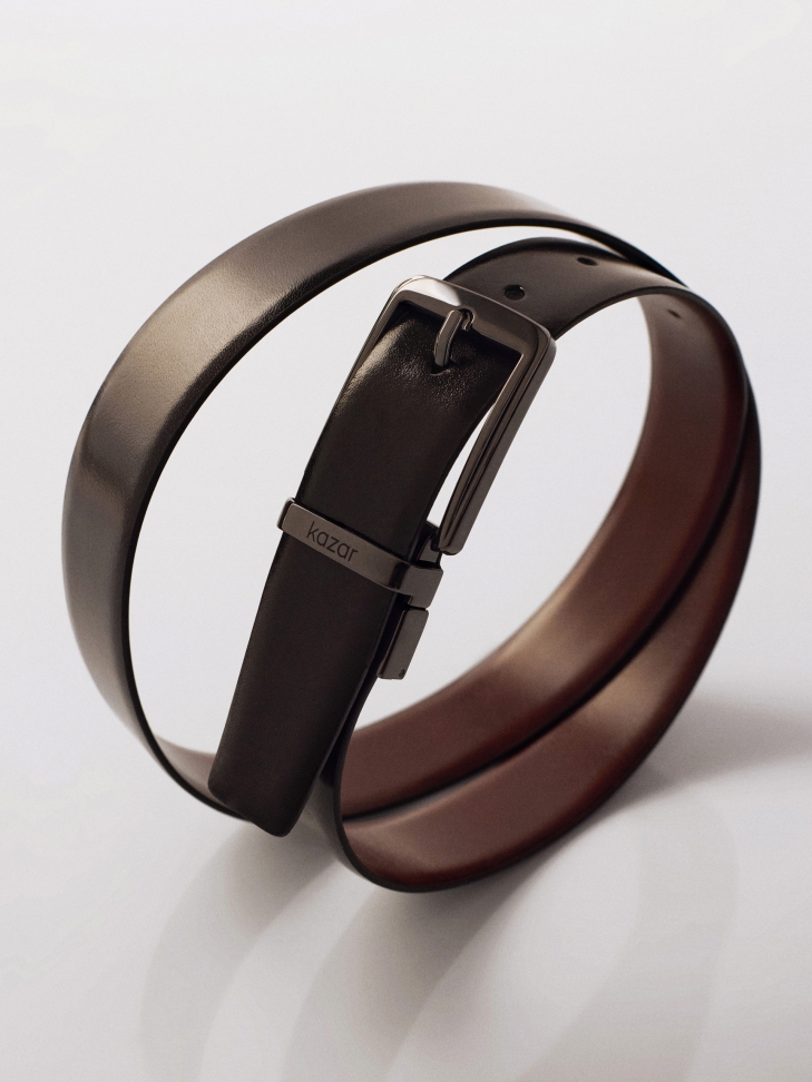 Brown and black double-sided belt GALERAS