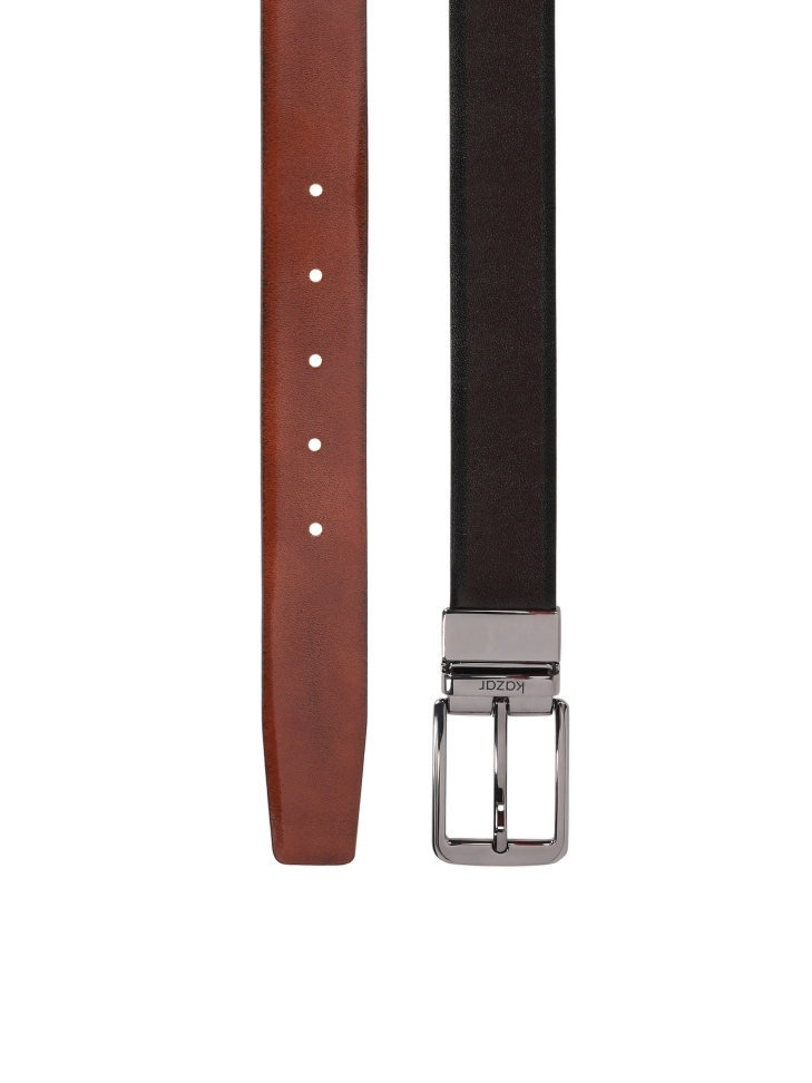 Brown and black double-sided belt GALERAS