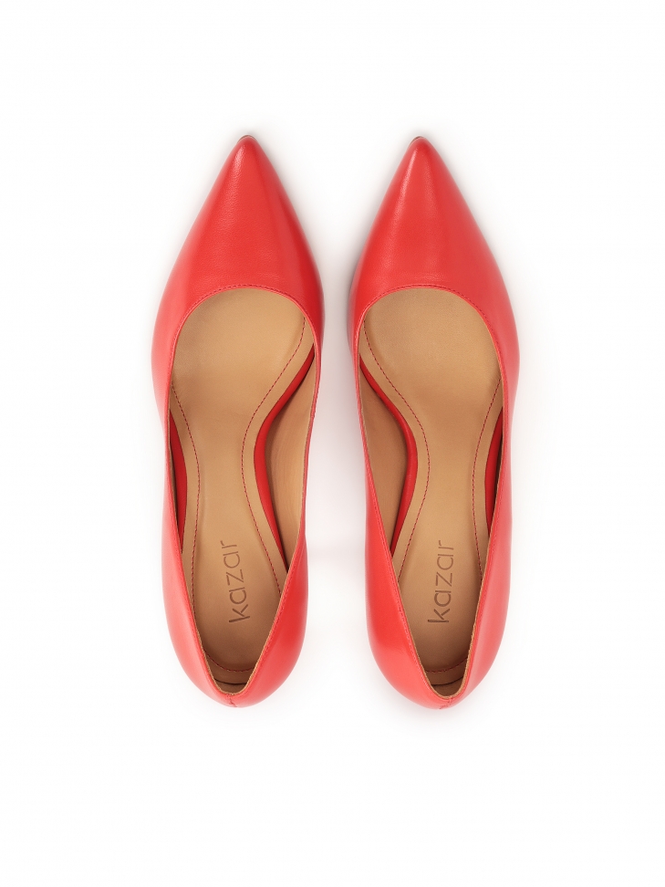 Red grain leather stilettos NEW PARIS
