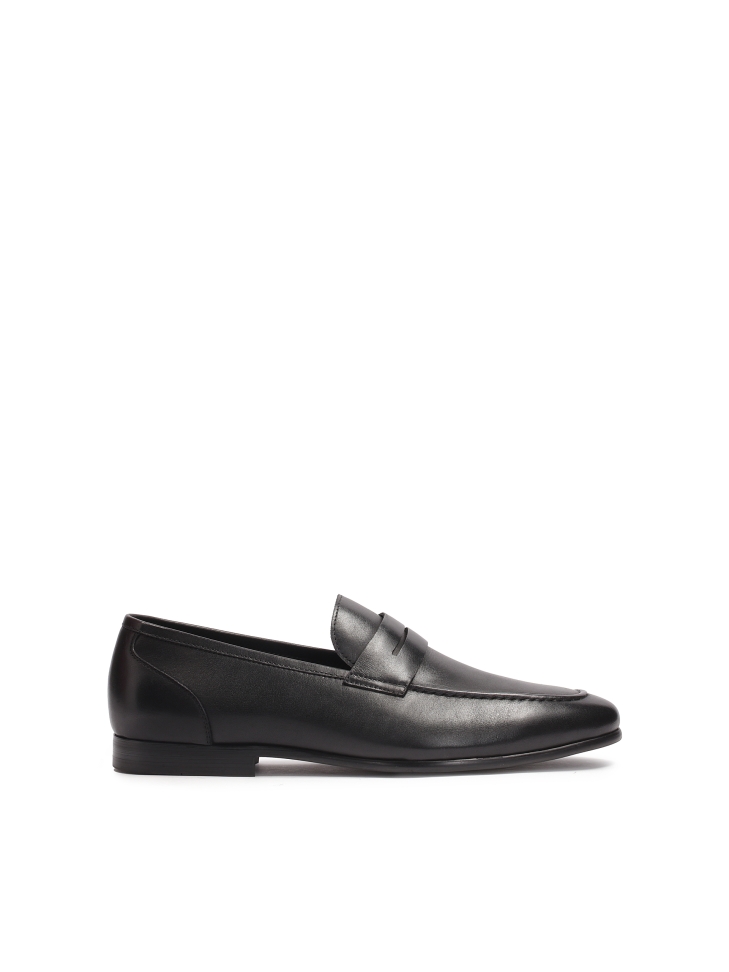 Men’s black natural leather loafers TAIO