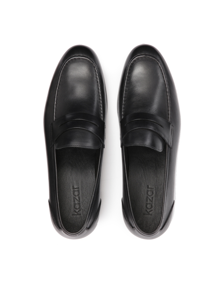 Men’s black natural leather loafers TAIO